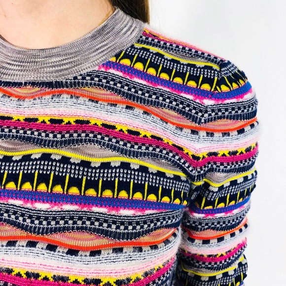 Carven Knit Multi Color Sweater Unique EUC S - Picture 8 of 8